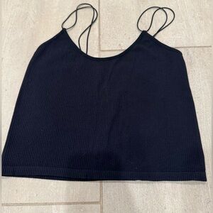 Zara Black Ribbed Camisole Top